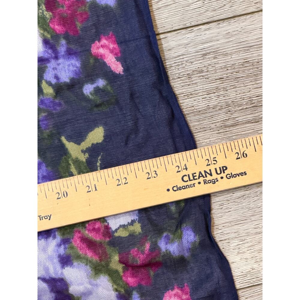 Isaac Mizrahi 72" Long Floral Scarf Navy Romantic Cottagecore Boho Chic - Picture 7 of 7